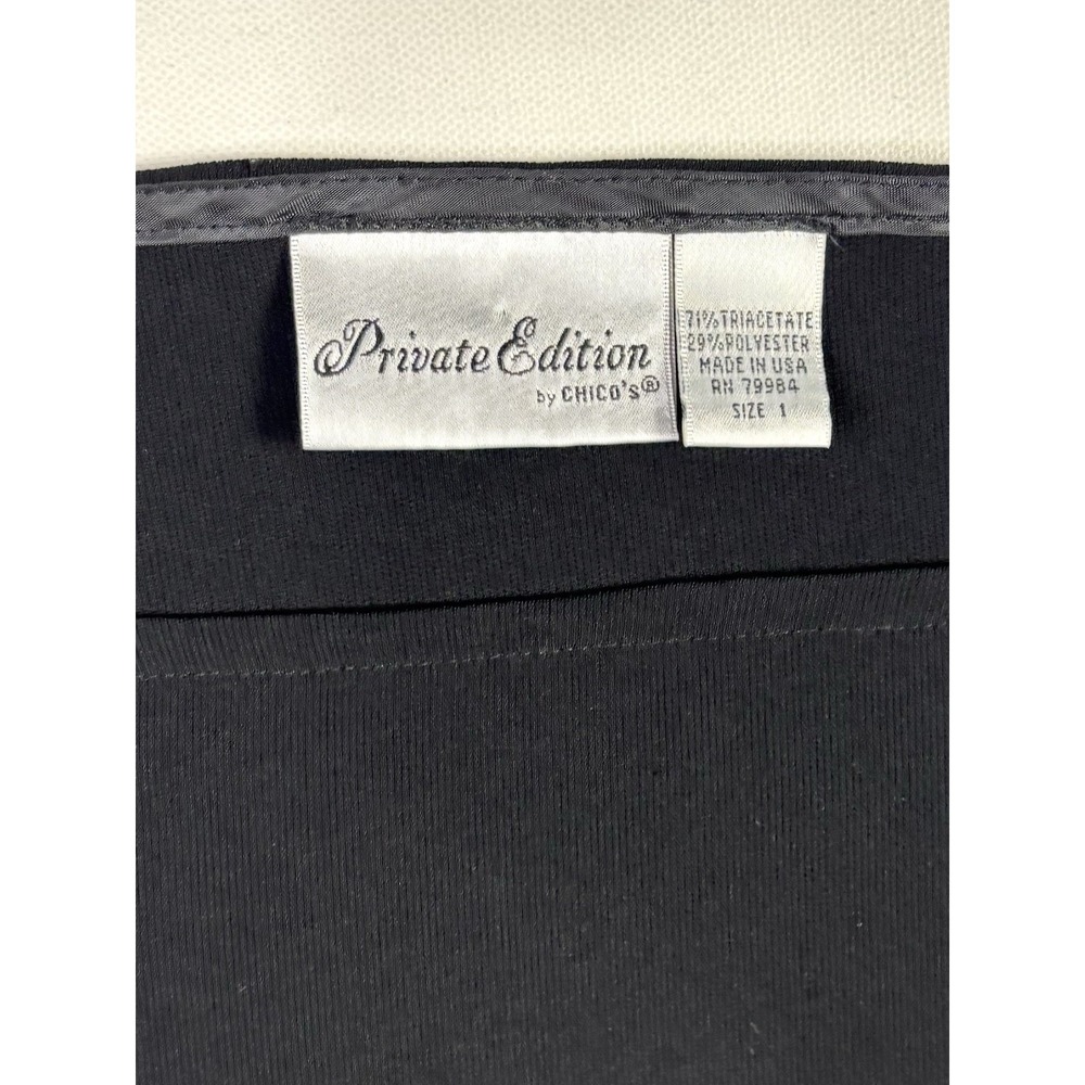 Private Edition by Chico's Dress Size 1 Black Sleeveless Shift Made In USA - Picture 2 of 7
